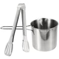 thumbnail image 1 of 1 Set Stainless Steel Fry Pot Deep Frying Pot Deepen Milk Pan Food Serving Tong, 1 of 6