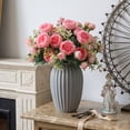 thumbnail image 4 of Artificial Peony Bouquet, Realistic Faux Peony Rose Flowers Full Bloom Arrangement Long Lasting Floral Decor, Wedding Centerpiece Vase Display Home Decoration for Bridal Shower Party Living Room, 4 of 6