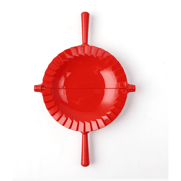 Hand-Press Dumpling & Empanada Maker, Black Plastic Dough Mold with Ridged Sealer, Quick-Calzone Ravioli Tool for Family Baking, Compact Kitchen Gadget, A Dumpling Mold