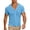 Light Blue, variant on Men's Short Sleeve Shirt V Neck Casual Button Down Shirt Vintage Textured Grid Plaid Slim Fit Summer Tops