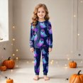 thumbnail image 2 of Zuwimk Toddler Girl Boys Kids Pajamas Halloween Funny Graphic Pjs Long Sleeve Snug fit 2pcs Jammies,Y022-Dark Blue, 2 of 9