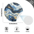 thumbnail image 2 of Ryvnso Marble Blue Gold White Abstract Round Plate Mats Dining Table Placemat Set of 4 for Holiday Decoration, 2 of 7
