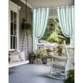 thumbnail image 4 of Outdoor Curtains for Patio, Aqua Stripe Waterproof Blackout Outside Curtain for Porch/Pergola/Gazebo, Geometric Grey White Vertical Striped Thermal Insulated Drapes for Cabana, 1 Panel, 54 x 84 Inch, 4 of 8