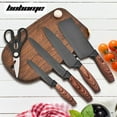 thumbnail image 4 of 6-Piece Black Kitchen Knife Set for Home, Anti-Rust Non-stick Stainless Steel Sharp Chef Knife Set with Universal Block for Kitchen, 4 of 8