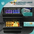 thumbnail image 4 of EUHOMY 23.5 Inch Under Counter Double Drawer Fridge, Weather Proof Stainless Steel Outdoor Beverage Refrigerator for Patio, Built-in Beverage Fridge, 4 of 8