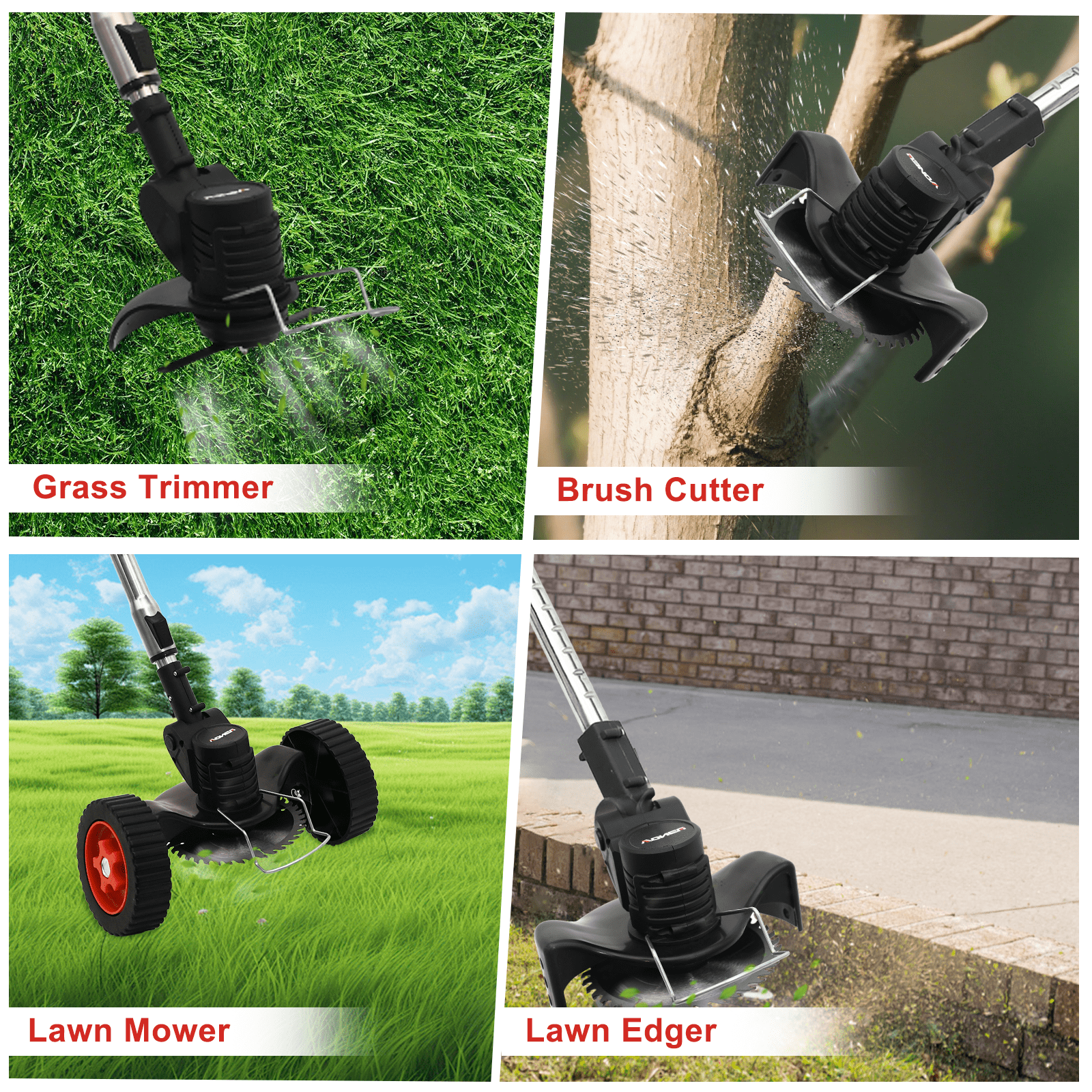 BAOKALER Cordless Electric Weed Wacker String Trimmer, with 3 Types of Blades and Adjustable Handle