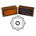 thumbnail image 1 of Printtoo Square Swirl Border Alphabet O Monogram Wood Mounted Rubber Stamp Office Stationary, 1 of 5