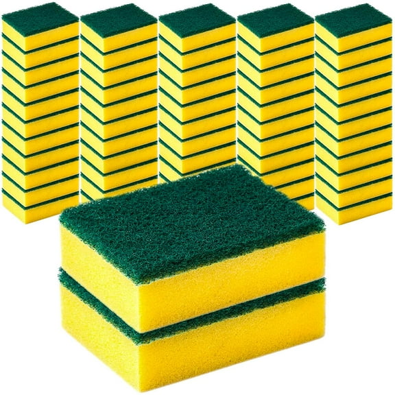 DecorRack Cleaning Scrub Sponges for Kitchen, Dishes, Bathroom (Pack of 56)