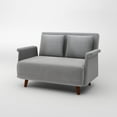 thumbnail image 3 of Artdeco Home Boston Velvet Convertible Loveseat Chair Bed, Gray, 3 of 10