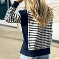 thumbnail image 7 of Npasoilc Sweatshirts for Women Fall Winter Trendy Long Sleeve Round Neck Side Slit Comfort Pullover Blouse Tops Striped Color Block Casual Loose Hoodless Hoodies, 7 of 7