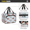 thumbnail image 4 of Travel Hanging Toiletry Bag with 4 Zipped Compartments Waterproof Makeup Accessories Spacious Cosmetic Bag Watercolor Snowman and Red Barn Large, 4 of 9