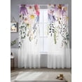 thumbnail image 2 of Wild Flowers Sheer Curtains 96 Inch Length 2 Panels Set Window Treatments, Farmhouse Country Floral Leaf Plant Rod Pocket Semi Curtains for Living Room/Bedroom/Kitchen Décor, 104"W x 96"L, 2 of 7