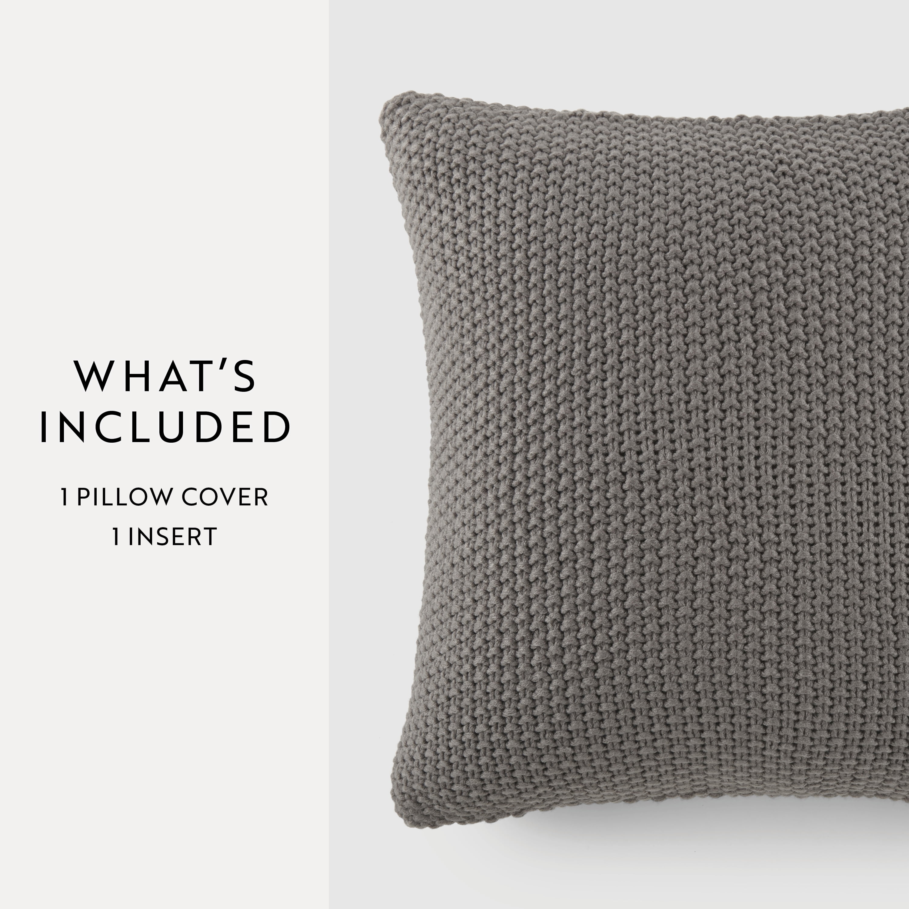 Noble Linens Decor Throw Pillow in Seed Stitch Knit Fabric