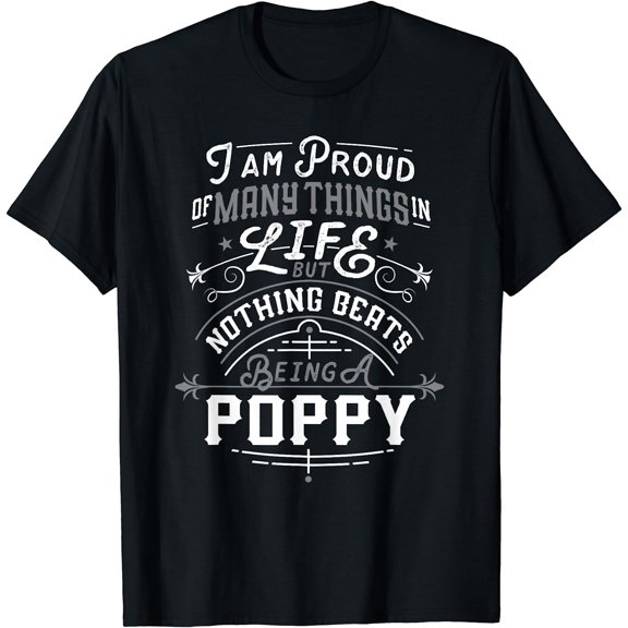 Nothing Beats Being A Poppy Grandpa Fathers Day T-shirt Men