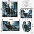 thumbnail image 2 of Wolf 4 Pieces Shower Curtain Set with Non-Slip Rug Watercolor Wildlife Animal Night Snowy Winter Bath Curtain for Bathroom Waterproof Fabric Bathroom Decor Set, 72x72 Inch, 2 of 4