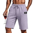 thumbnail image 2 of longantii Mans Athletic Shorts Loose Drawstring Solid Color Shorts Fashion Basketball Clothing with Multi-Pocket 2026 Summer Purple M, 2 of 3