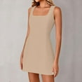 thumbnail image 4 of Cagogo Women's Sexy Square Neck Bodycon Mini Dress Sleeveless Slim Fit Backless Short Dresses Fashion Going Out Summer Wear, 4 of 9