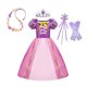 thumbnail image 3 of Vestido de princesa Rapunzel para niñas, disfraz de Enredados, conjunto de ropa para fiesta de cumpleaños, carnaval y Halloween, 3 of 5