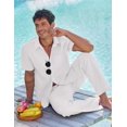 thumbnail image 4 of COOFANDY Men's 2 Piece Linen Beach Outfits Short Sleeve Button Down Shirts Loose Pants For Men, 4 of 6