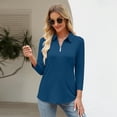 thumbnail image 2 of Blouse pour Femmes Mode Décontractée Manches 3/4 Col en V Blouse Douce et Confortable, 2 of 8
