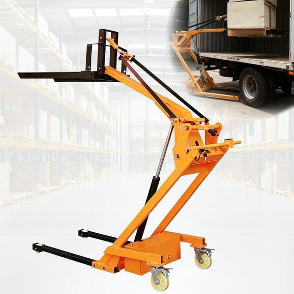 1100LBS Capacity Full Electric Pallet Stacker Walkie Forklift - 5.6FT Lifting Height Portable Material Handling Lift Truck with Foldable Design for Warehouse, Factory, Logistics & Retail