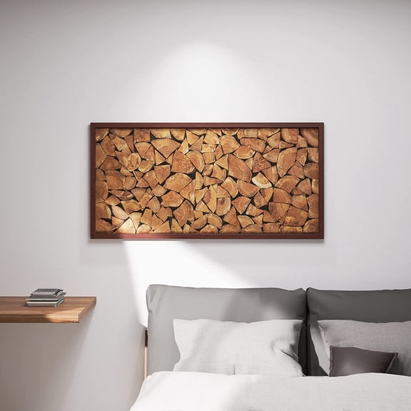 CONSDAN Wood Wall Decor | USA Grown Hardwood, Rustic Wooden Wall Art, Home Decorations for Living Room and Bedroom Aesthetic, Framed and Ready to Hang, End-Grain, 36" x 18"