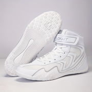Men's & Unisex (for all-gender) Boxing Training Shoes - Lightweight Breathable Combat Sports Footwear with Anti-Slip Rubber Sole, Hook-and-Loop Closure - All-Season Gym, MMA, Kickboxing Sneakers