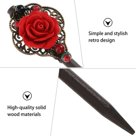 

Wood Hair Stick Exquisite Chinese Costume Headdress Hair Fork Hair Accessory