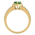 thumbnail image 4 of Solitaire with Accents Engagement Ring for Women - 0.755ct Simulated Emerald in 14K Yellow Gold Promise Ring, 4 of 6