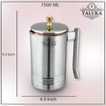 thumbnail image 2 of Taluka Copper Stainless Steel Jug Pitcher with Brass Knob, Storage and Serving Water Home Hotel Restaurant (1500 ML) with 2 Copper Glass, 2 of 4