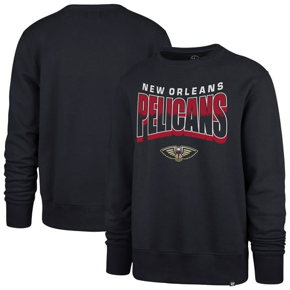 Unisex '47  Navy New Orleans Pelicans Brush By Headline Crewneck Sweatshirt