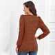 thumbnail image 4 of Sudadera con mangas abullonadas, sudadera con cuello redondo para mujer, blusa de manga larga de moda, sudadera de manga larga fiel a su promesa, 4 of 5