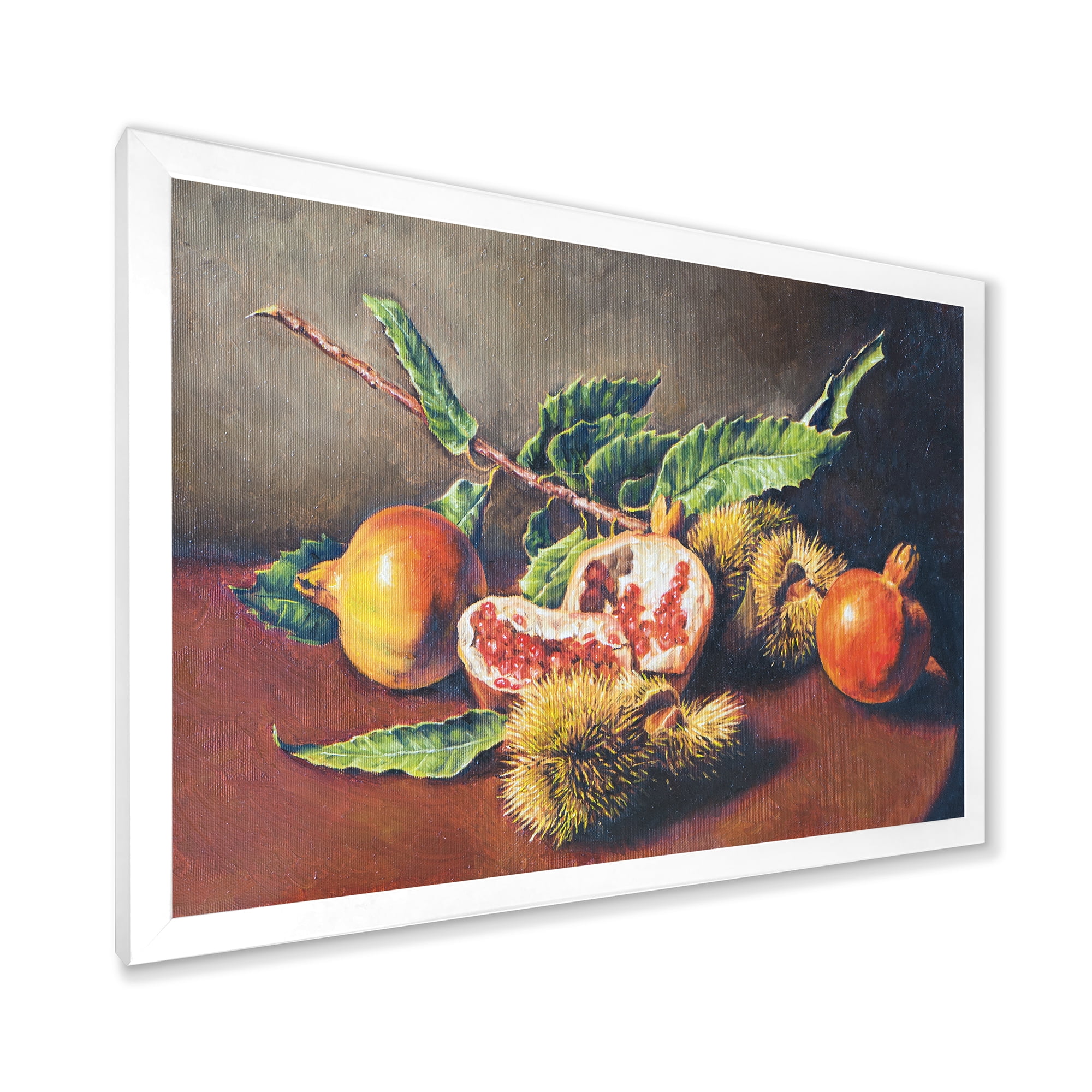 Designart 'Ancient Still Life of Orange Fruits' Traditional Framed Art Print