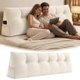 thumbnail image 5 of Triangular Headboard Pillow for Twin Dorm Bed, Wedge Backrest Bolster Cushion 31.5x19.6x7.8 Inch with Side Pockets, Long Back Support Pillow for Sitting in Bed Reading College Dorm, 5 of 6