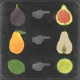 thumbnail image 2 of Vision Studio 15x15 White Modern Wood Framed Museum Art Print Titled - Blackboard Fruit I, 2 of 4