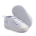 thumbnail image 5 of Quealent Unisex Baby Girls Boys Canvas High-top Shoes, Newborn Infant Anti-Slip Soft Sole Frist Walking Breathable Sneakers White for Size 5.5, 5 of 9
