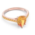 thumbnail image 3 of Diamond-Capitals 2.30 Carat Elegant Pear Cut Citrine Gemstone Anniversary Ring for Ladies Solid 18K Rose Gold Size 10, 3 of 8