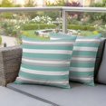 thumbnail image 3 of Outdoor Pillow Covers Pack of 2, Minimalist Turquoise Grey Striped Waterproof Throw Pillowcase Cushion Cases, Modern Abstract Art Decorative Pillow Cover for Couch Sofa Home Bed Patio, 3 of 9