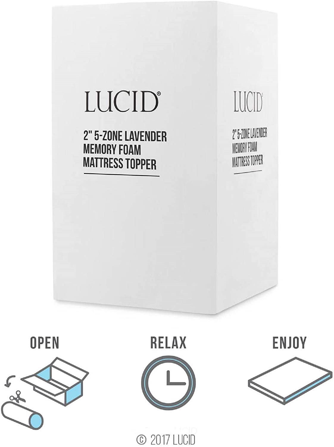 LUCID LU20FF30ZT 2 in 5 Zone Lavender Memory Foam Mattress for sale online 