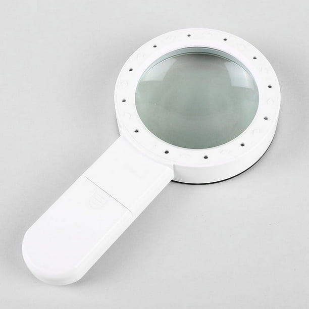 30X Handheld Large Magnifying Glass 12 LED Illuminated Lighted Magnifier