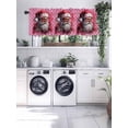 thumbnail image 5 of Christmas Watercolor Valances for Windows, Santa Claus Pink Buffalo Plaid Light Filtering Window Treatment Valances, Rod Pocket Small Curtains for Kitchen/Bathroom, 54"x18", 5 of 9