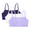White , Purple & Black, variant on Women's Spaghetti Strap Cotton Sports Bra, 3-Pack, Style 9036
