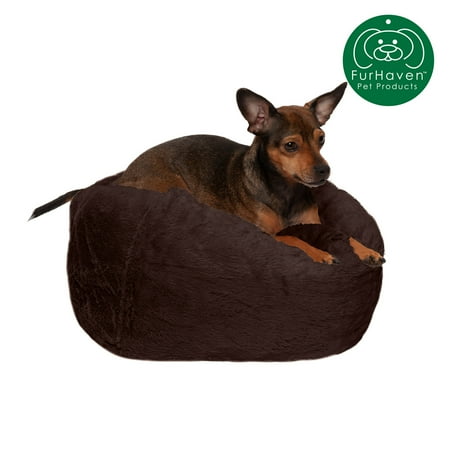 UPC: 0842229113129 | FurHaven Pet Products Round Plush Ball Dog Bed – Espresso Small – 18