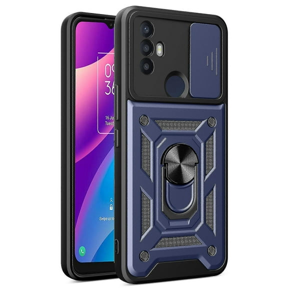 For Tcl 30 Se Phone Shell Kickstand Pc + Tpu Phone Case Slide Lens Protection Cover Tcl Phone Case