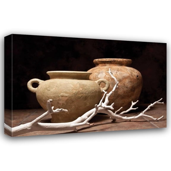 C. Thomas McNemar 18x13 Gallery Wrapped Canvas Wall Art Titled - Pottery with Branch I