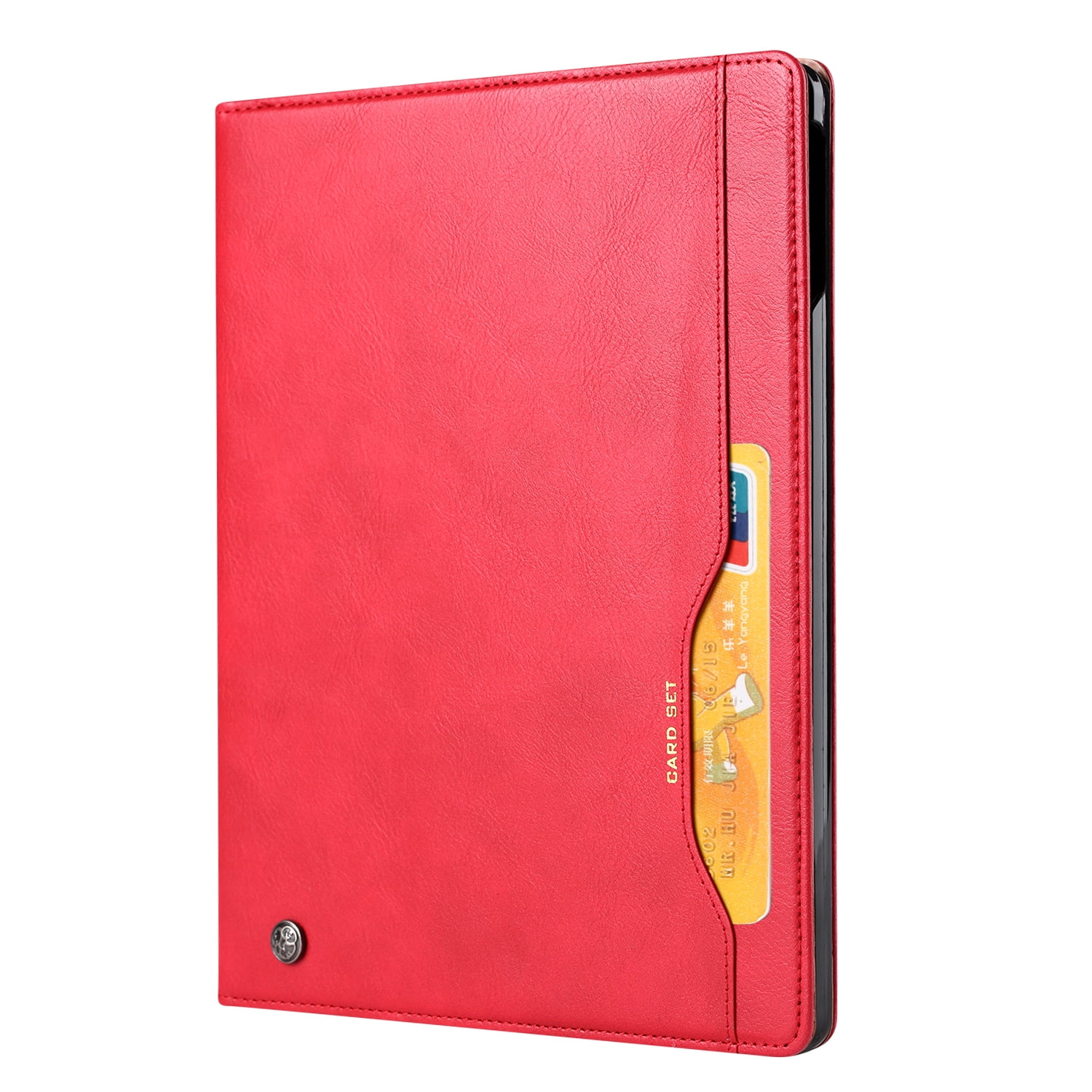 Allytechgroup iPad 11th 10th Gen 10.9" Case with Pencil Holder, Front Pocket Business Type Flip Multi Angle Stand Shockproof Protective Auto Sleep Wake Case for Apple iPad 11 10 Gen 2025 2022,Red
