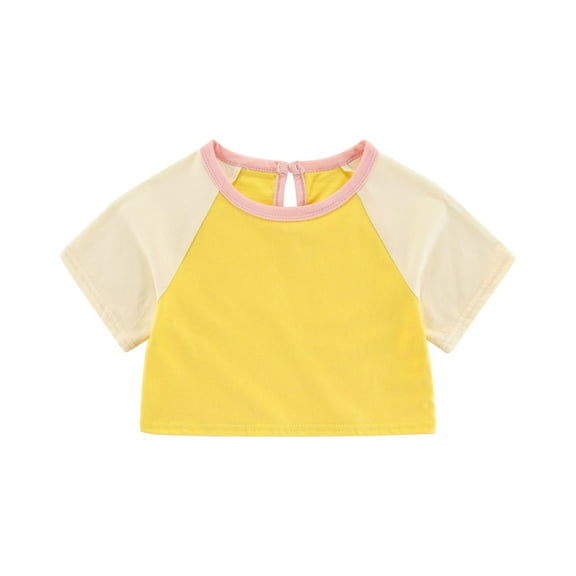 Maean Cotton Shirt for Girls Basic Short Sleeve Crew Neck Tee Summer Plain Causal Tshirts Outfits