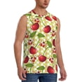 thumbnail image 2 of Fotbe Cherries and Ladybirds Men's Camiseta sin Mangas Estampada para Hombres, Playera Casual para Gimnasio, Entrenamiento, Playa-Medium, 2 of 7