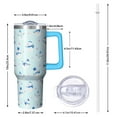 thumbnail image 2 of Light Blue Christmas Snowman Pattern Tumbler with Handle and Lid,40oz Double Wall Vacuum Insulated Tumbler,Cups Gift for Women and Men, 2 of 7