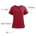 thumbnail image 2 of YLSDY Fashion Men & Women Scrub Tops V-Neck Scrubs Unisex Stretch Nursing Shirts Medical Uniform Workwear with 3 Pockets Red XL, 2 of 6